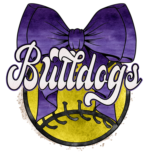 Bulldogs purple bow softball