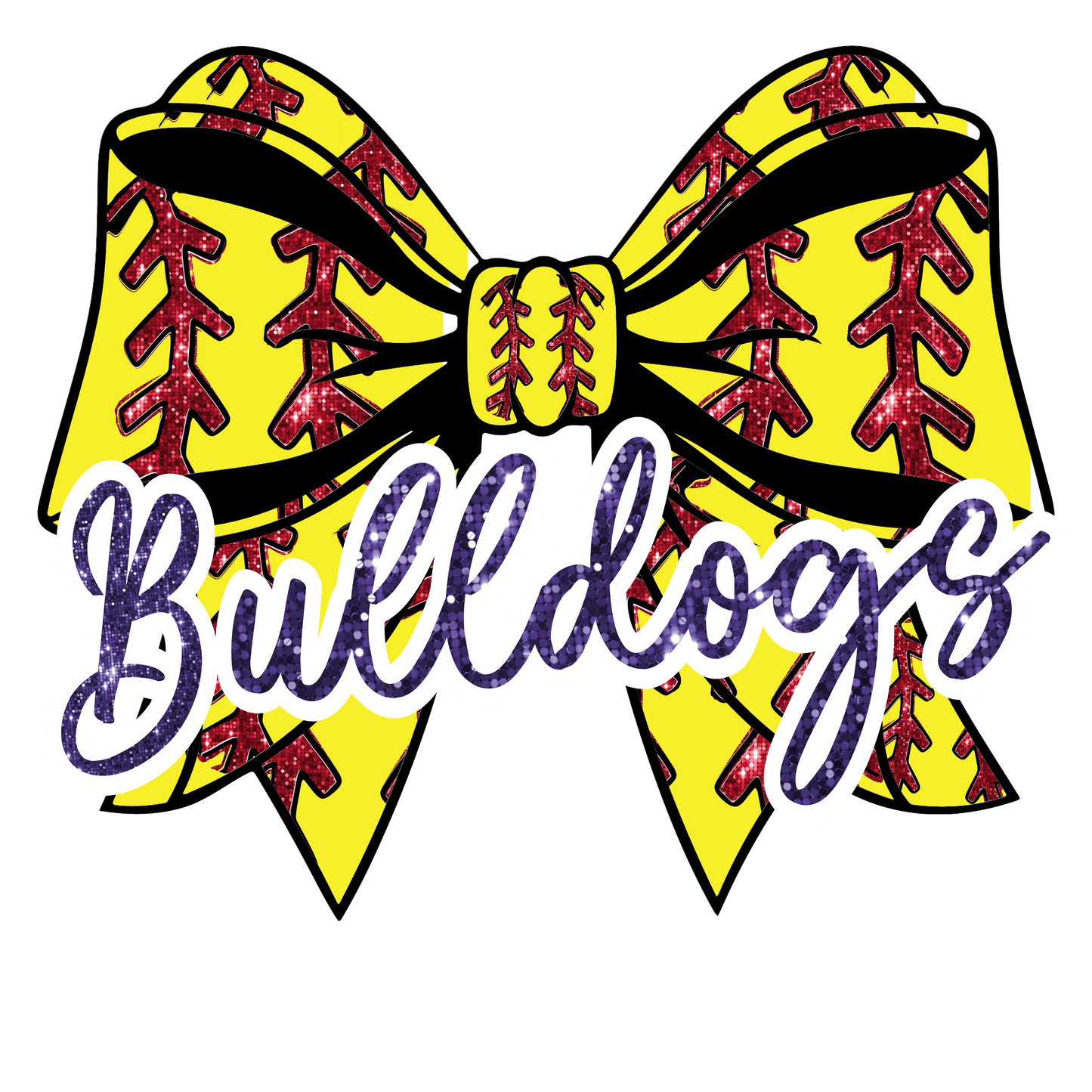 Bulldogs softball stitches bow