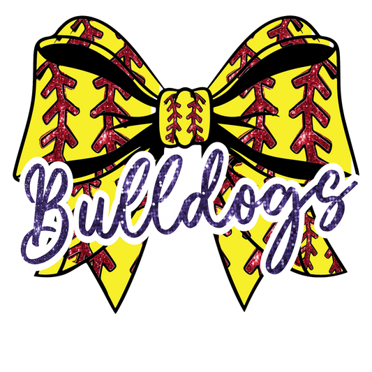 Bulldogs softball stitches bow