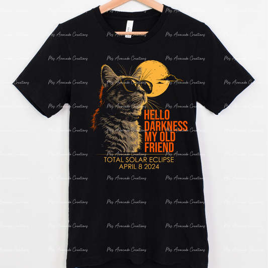 Solar Eclipse 2024 cat hello darkness