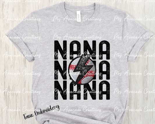 Baseball Nana Stacked