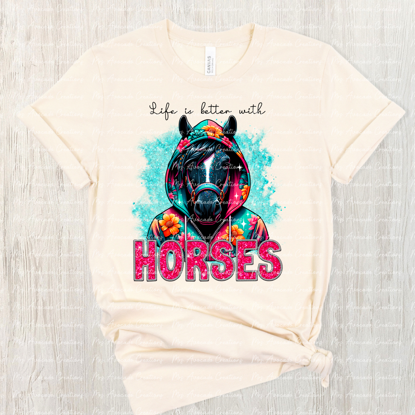 Life is better with horses (black)