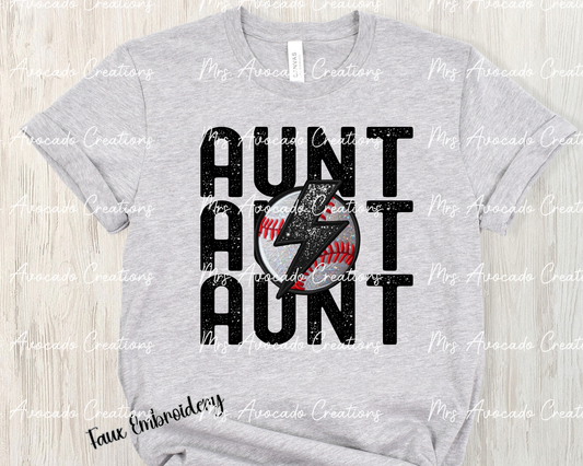 Baseball Aunt Stacked