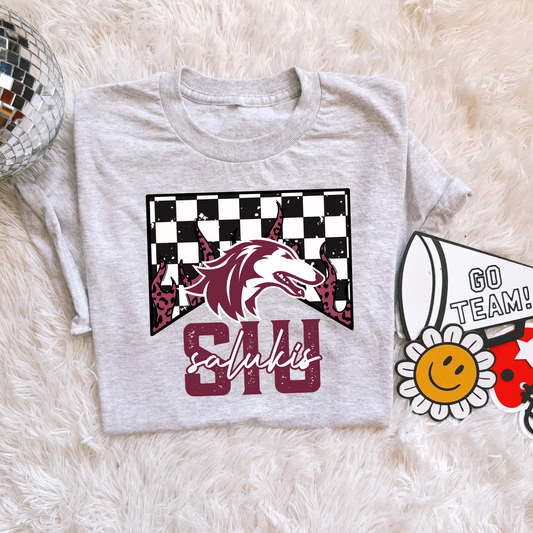 Checkered flame SIU Salukis