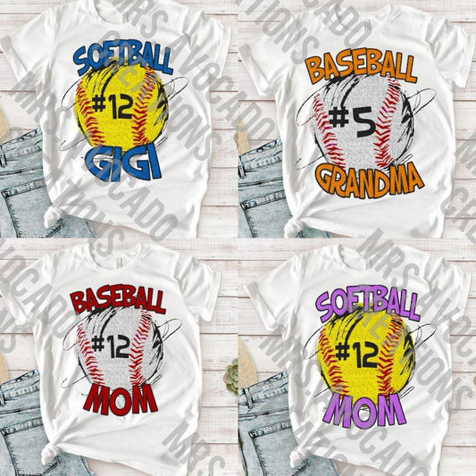 Baseball/Softball Name and Number (Custom)
