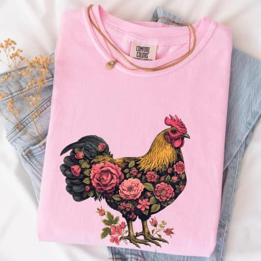 Floral chicken