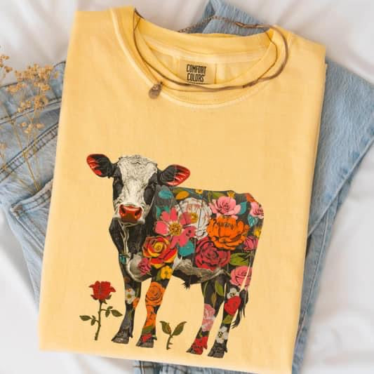 Floral cow