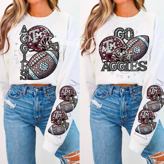 Faux Rhinestone Texas A