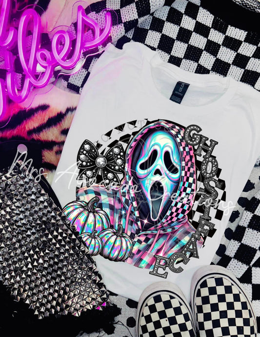 Faux rhinestone holo Ghost face
