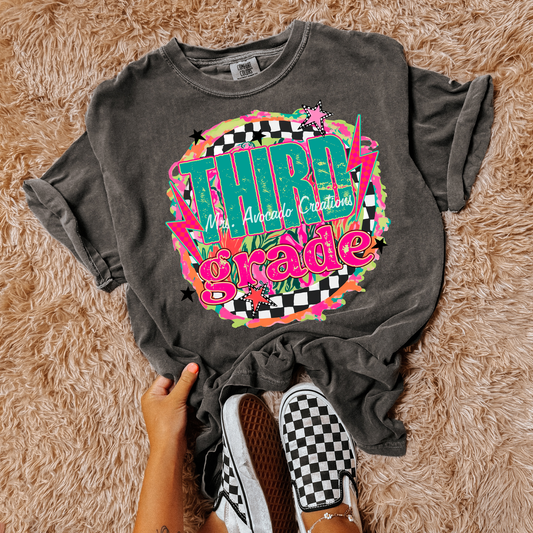 Checkered Floral Third Grade