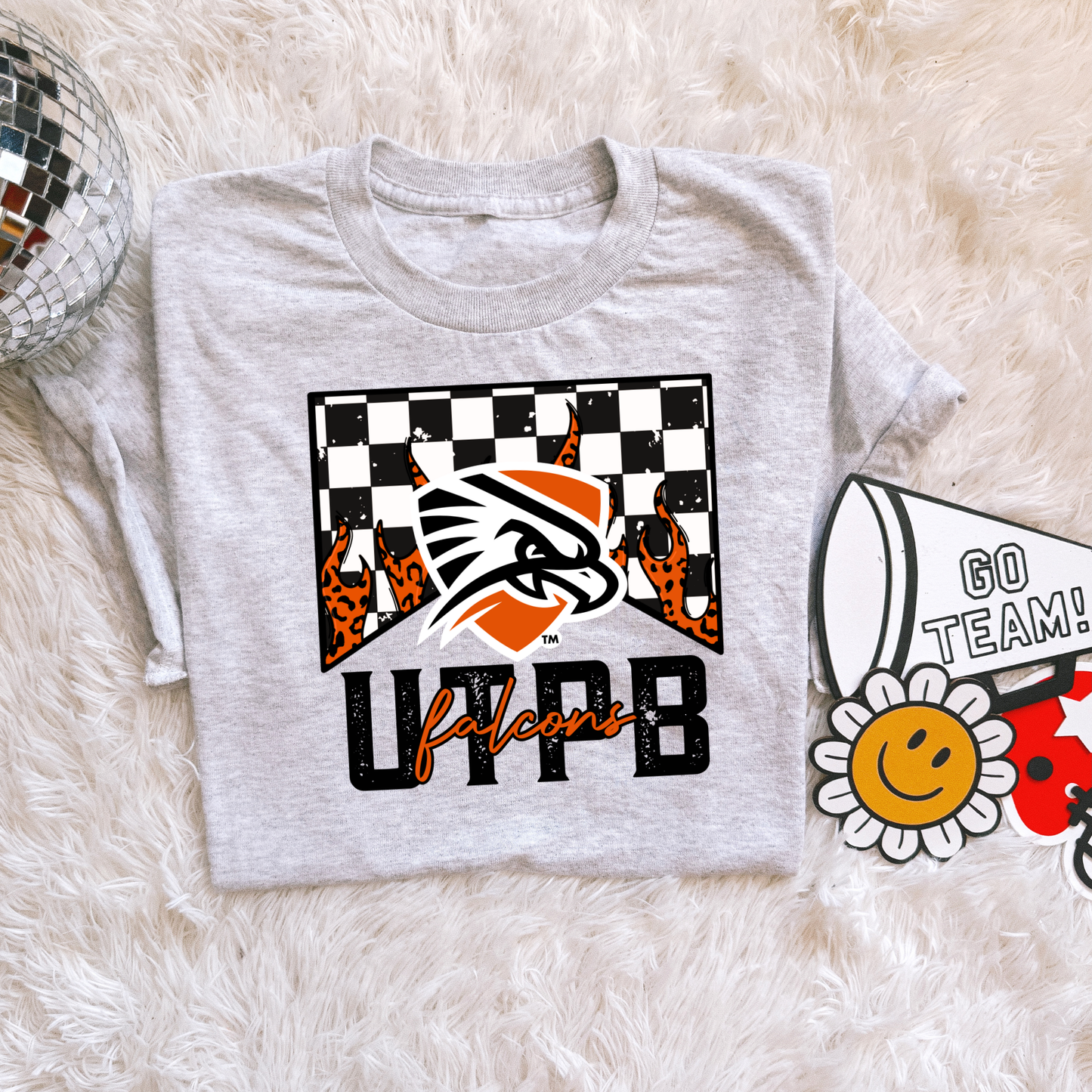 Checkered flame UTPB Falcons