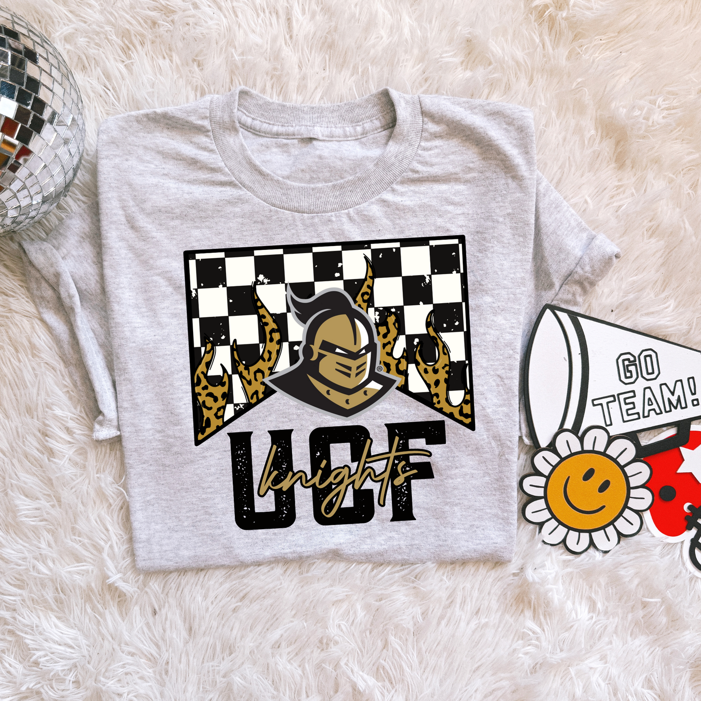 Checkered flame UCF Knights
