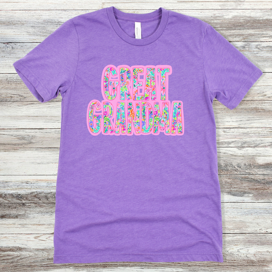 Great Grandma Neon Floral