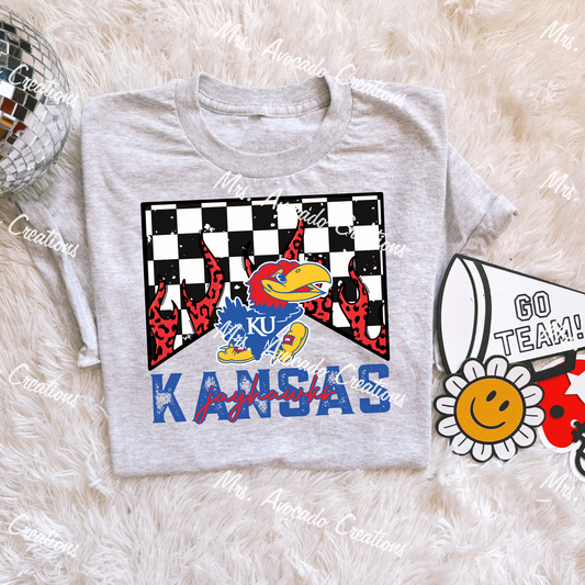 Checkered Flame Kansas Jayhawks