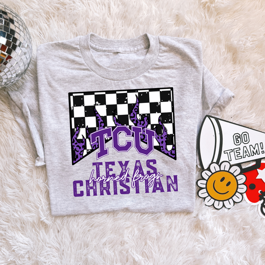 Checkered flame TCU Horned Frogs