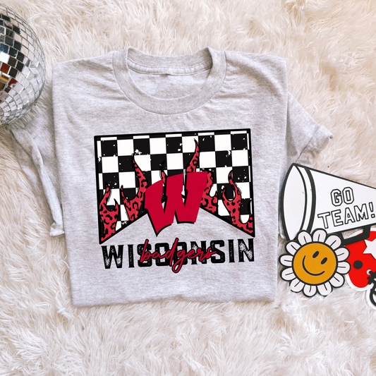 Checkered flame Wisconsin Badgers