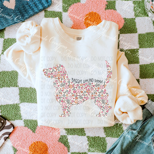 Floral Basset Hound