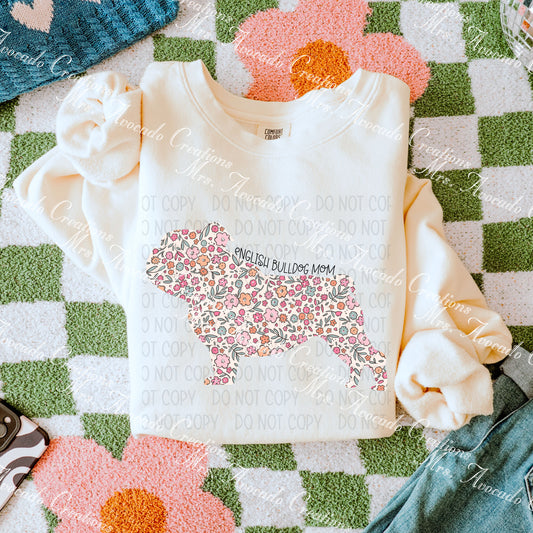 Floral English Bulldog