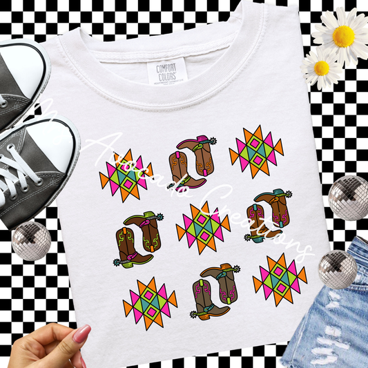 Aztec cowboy boots