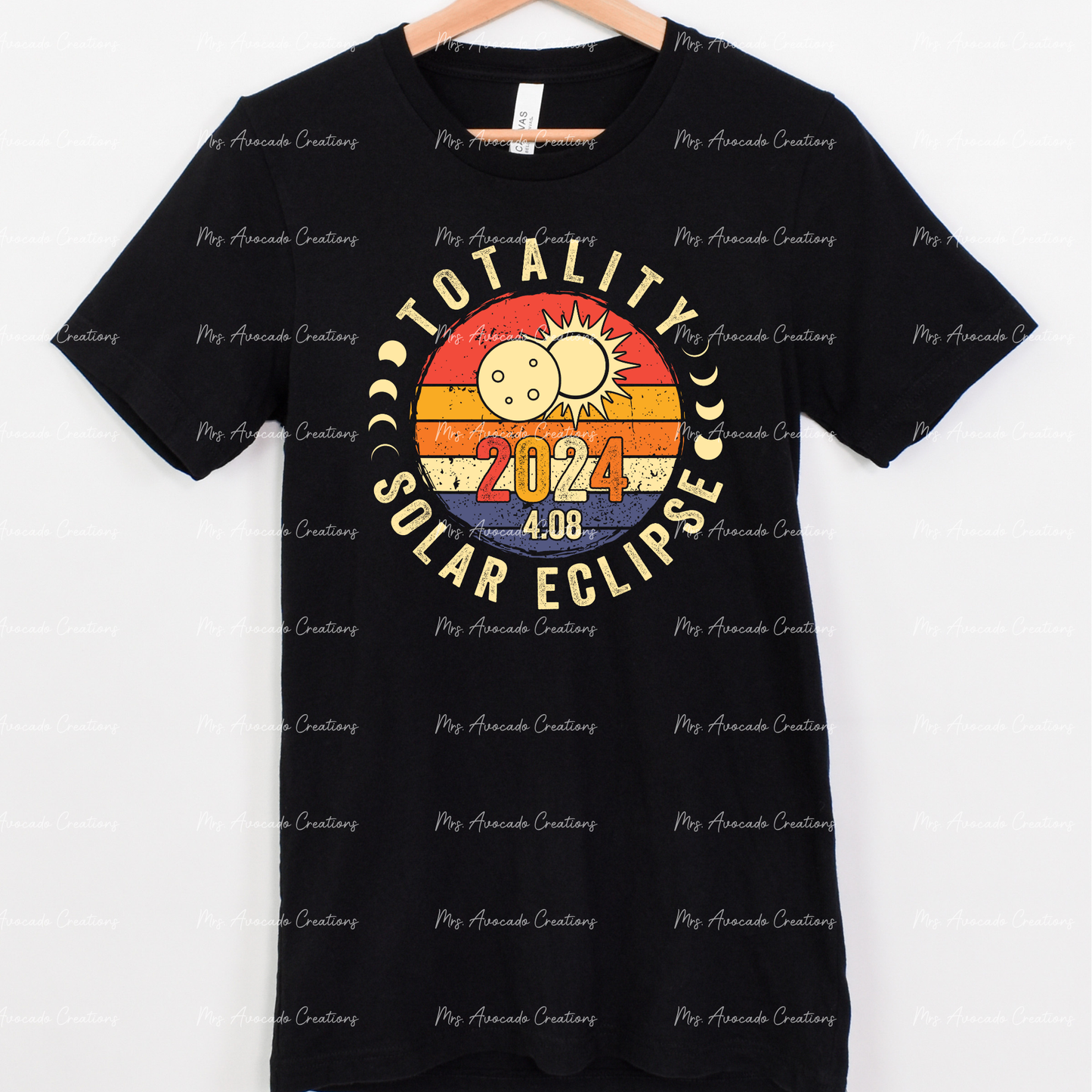 Solar Eclipse 2024 Totality striped circle