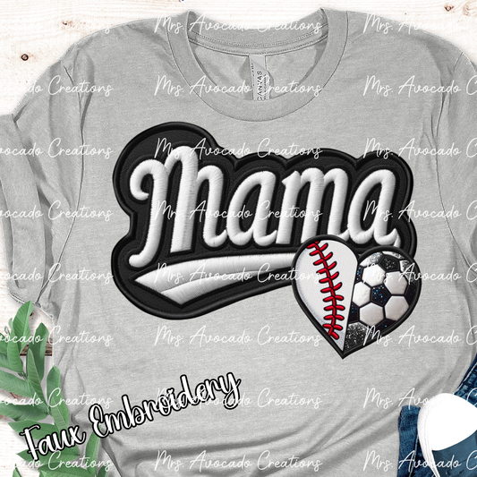 Baseball/Soccer Mama Heart