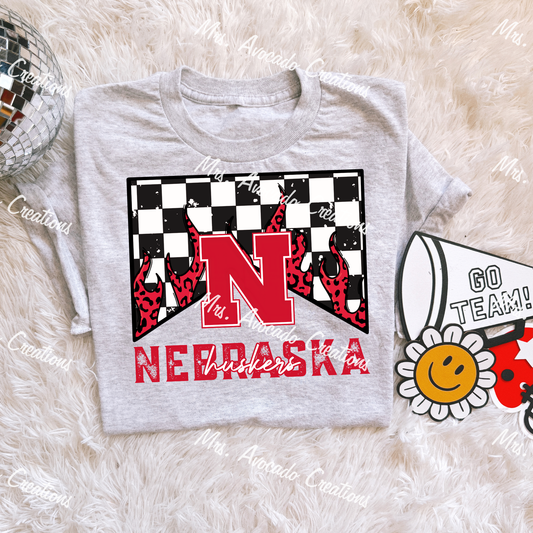 Checkered Flame Nebraska Huskers