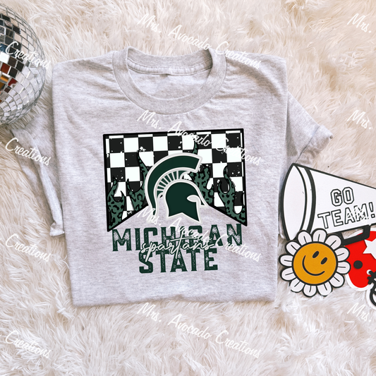 Checkered Flame Michigan State Spartans