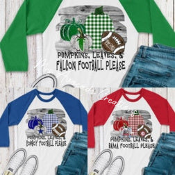 Pumpkins, leaves, and football please