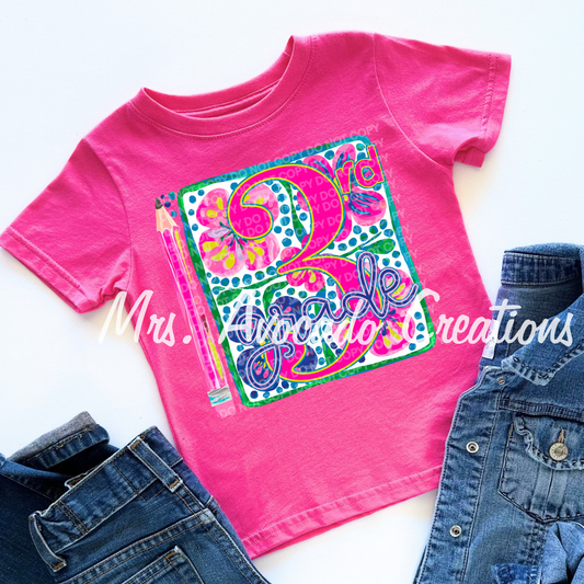 Bright Floral Third Grade