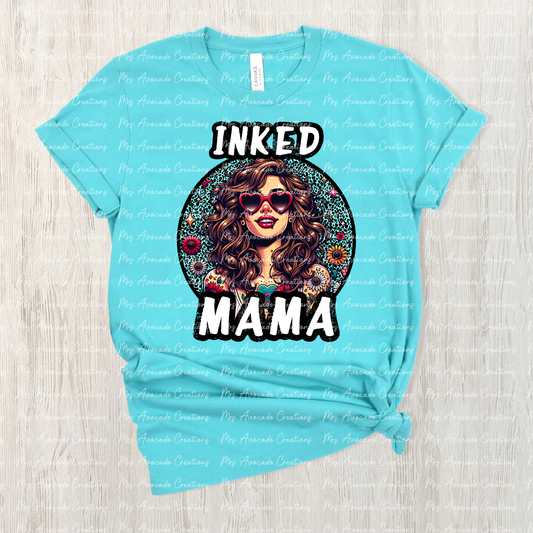Inked Mama (Curly brown hair)
