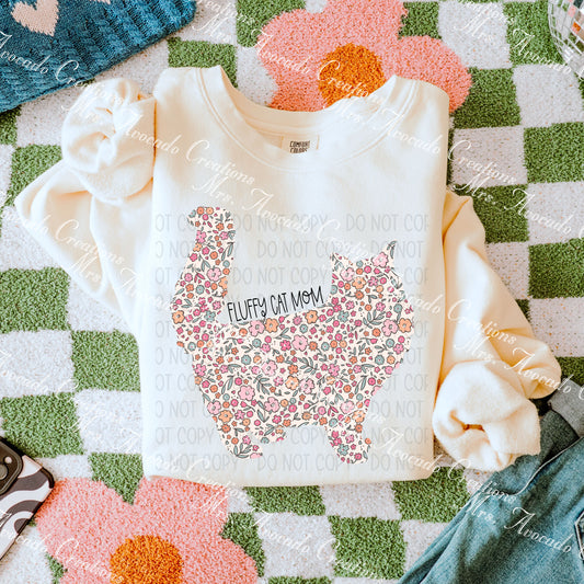 Floral Fluffy Cat