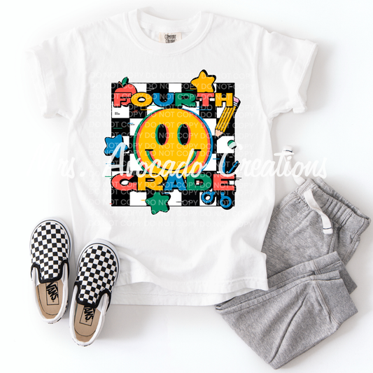 Checkered Smiley Fourth Grade