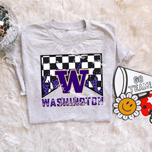 Checkered Flame Washington Huskies