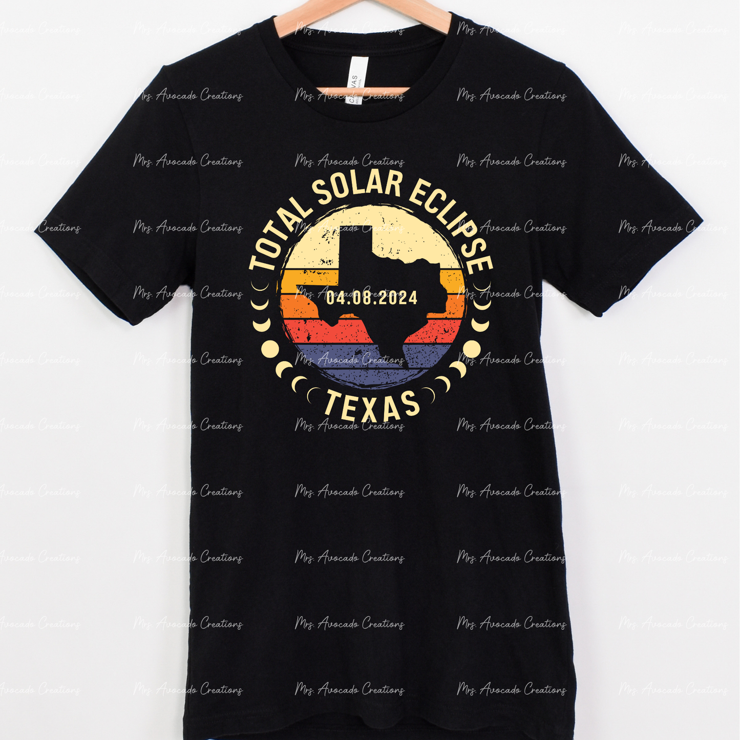Solar Eclipse 2024 Totality striped circle 3