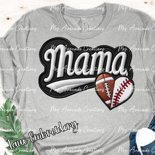 Football/Baseball Mama Heart