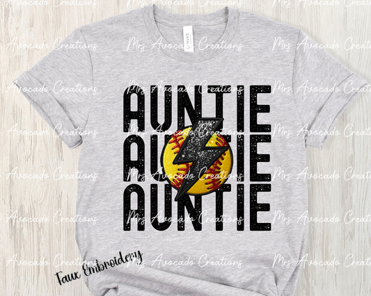 Softball Auntie Stacked