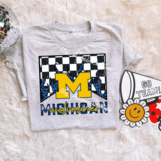 Checkered Flame Michigan Wolverines