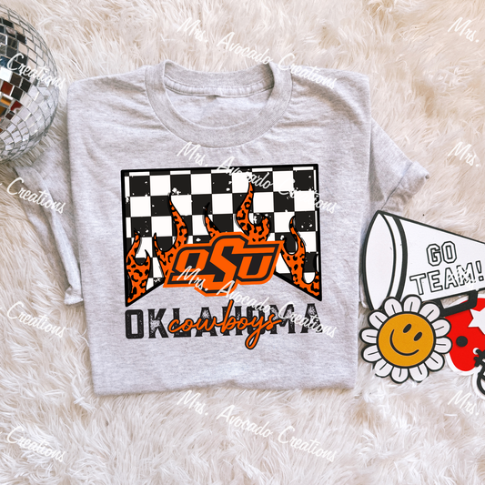 Checkered Flame OSU Cowboys