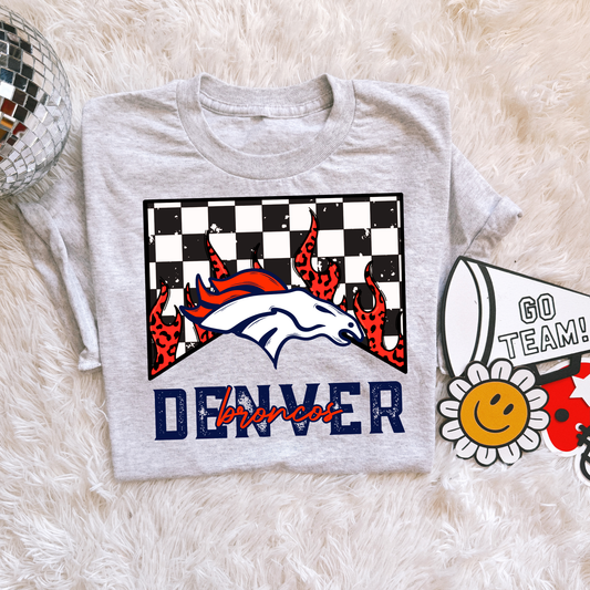 Checkered flame Broncos