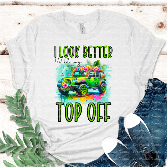 I look better with my top off (green)