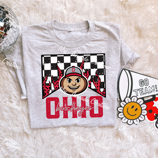 Checkered Flame Ohio Buckeyes