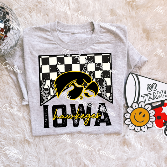 Checkered Flame Iowa Hawkeyes