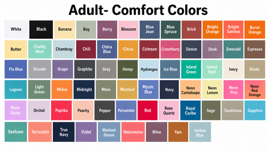 Adult Shirt Color Options