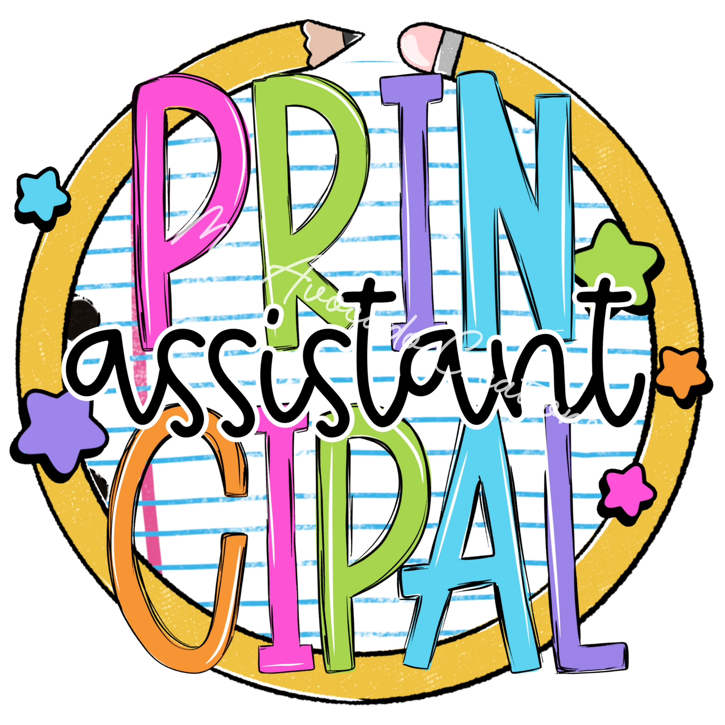 Colorful pencil circle Assistant Principal