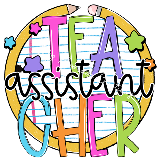 Colorful pencil circle Assistant Teacher