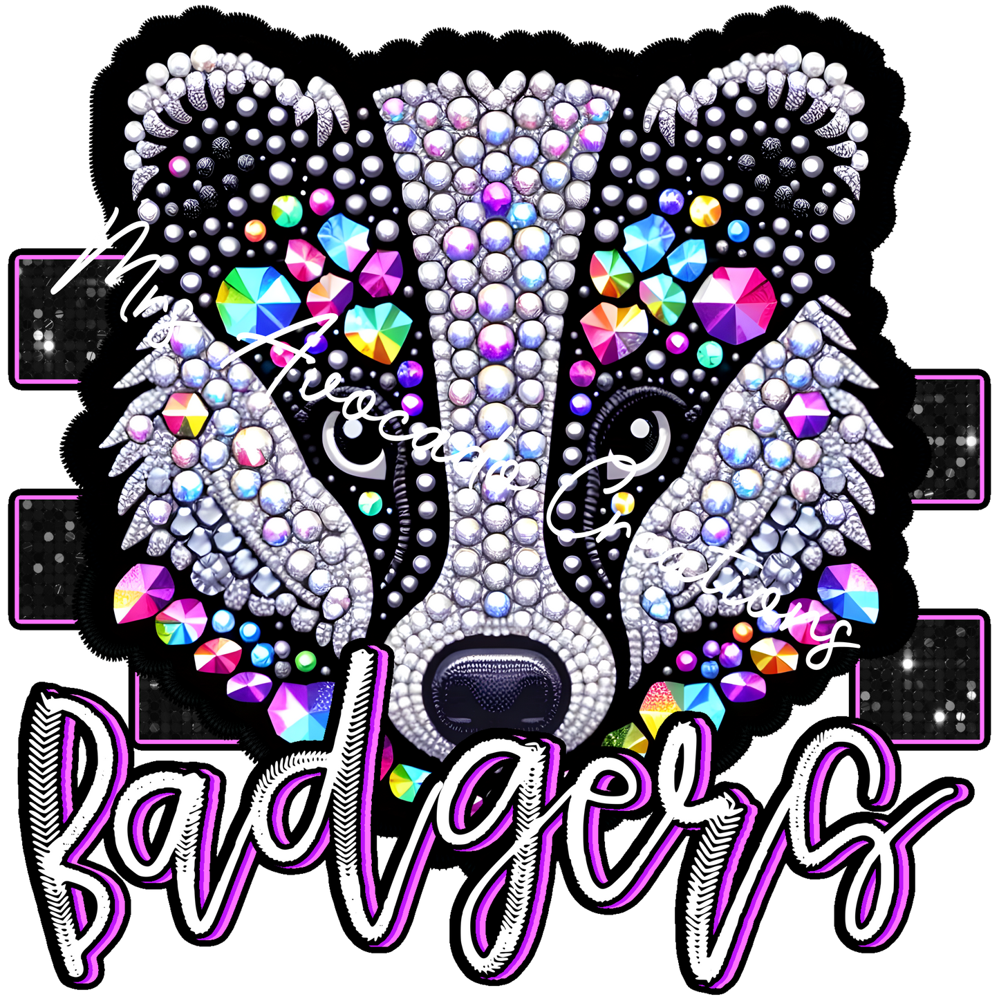 Faux rhinestone Badgers