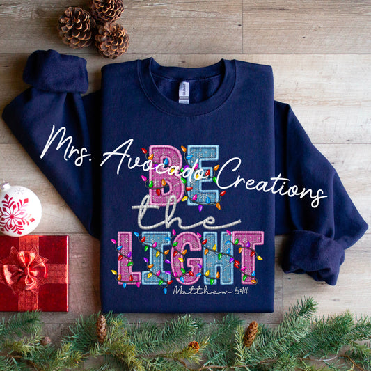 Be the Light faux embroidery