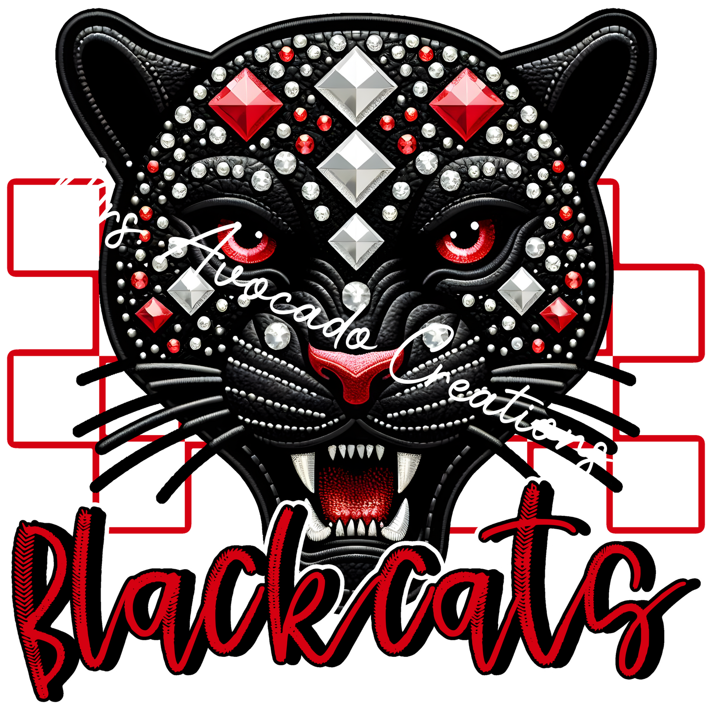 Faux rhinestone Blackcats