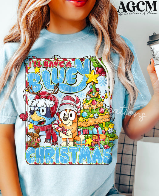 Blue dog Christmas