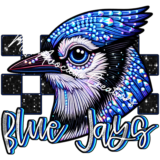 Faux rhinestone Blue Jays